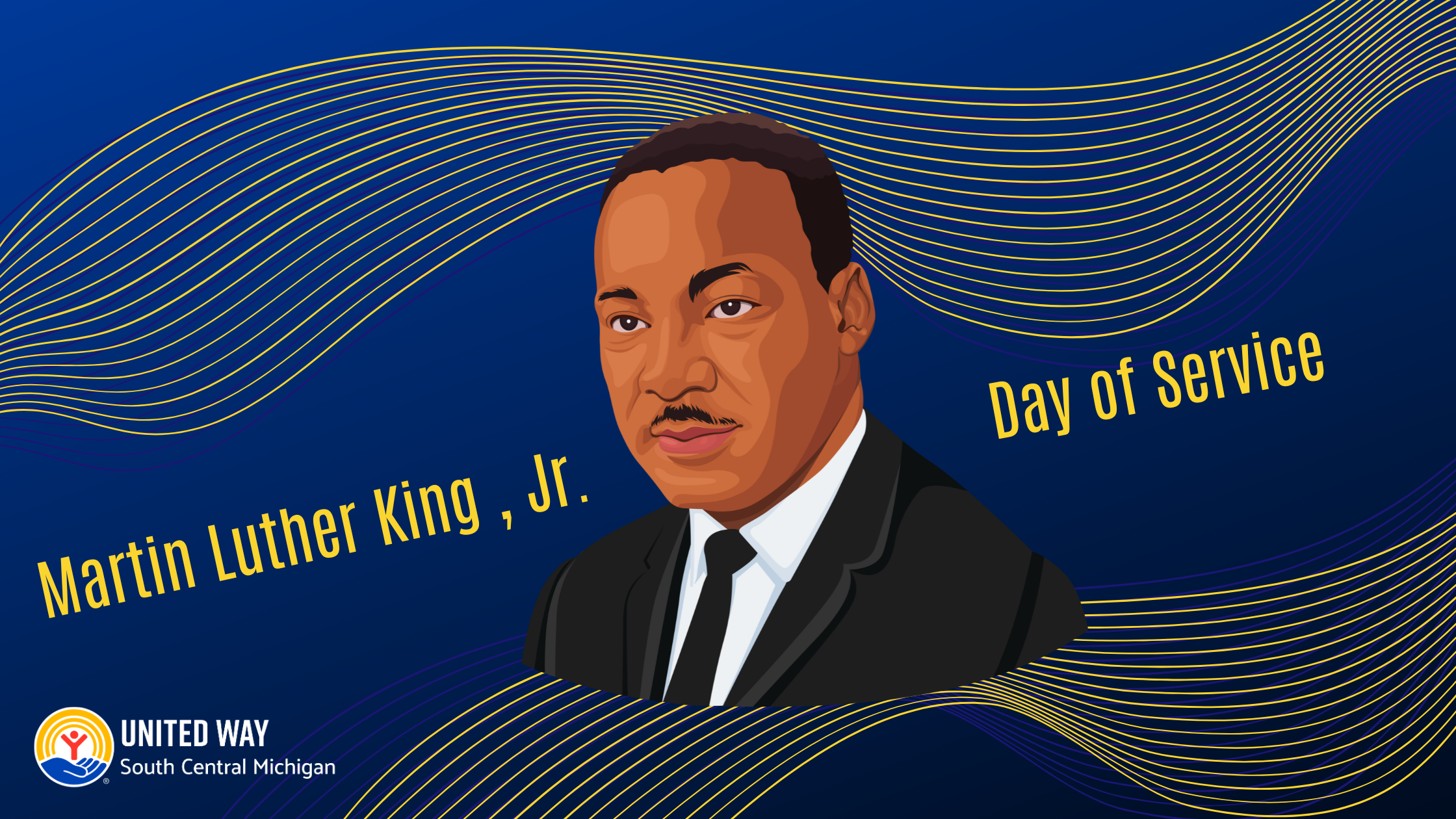 martin luther king jr. day of service with image of MLK