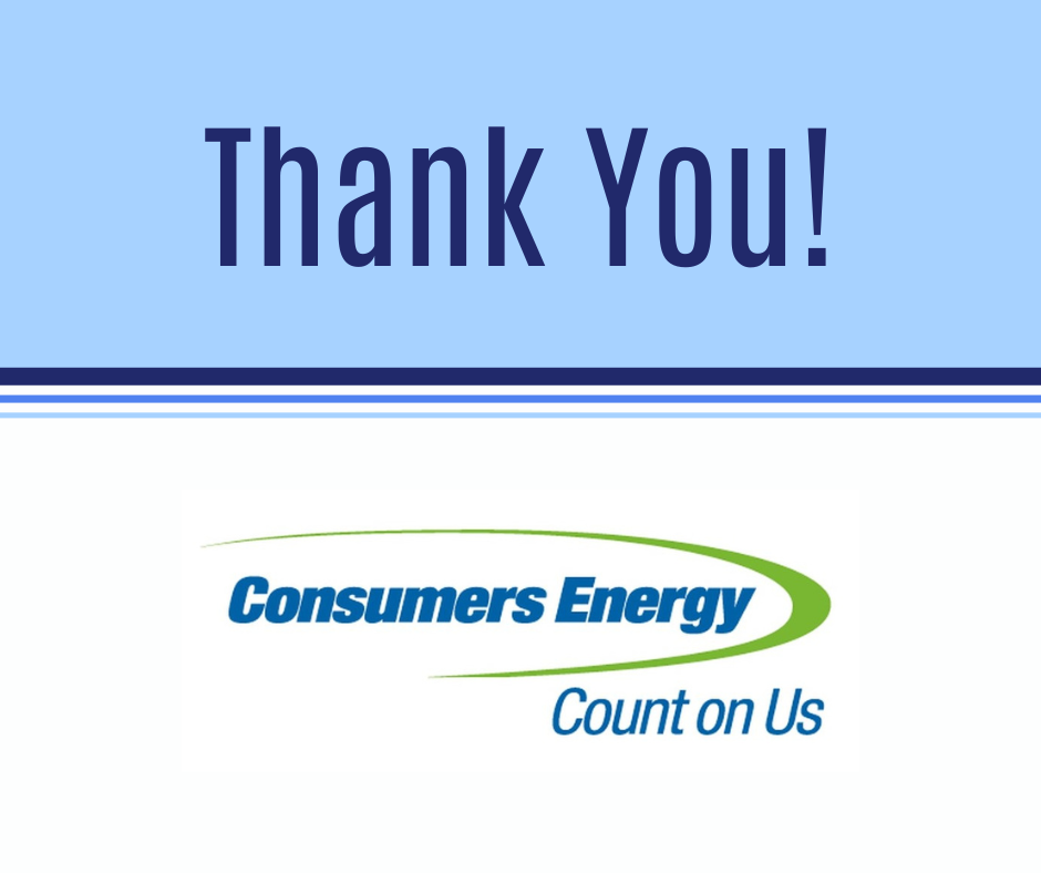 The words thank you above a Consumers Energy logo