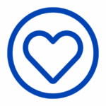 Blue Cirecle with heart inside, icon represents Healthy Communities