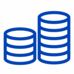 Icon: Two stacks of coins representing Financial Security