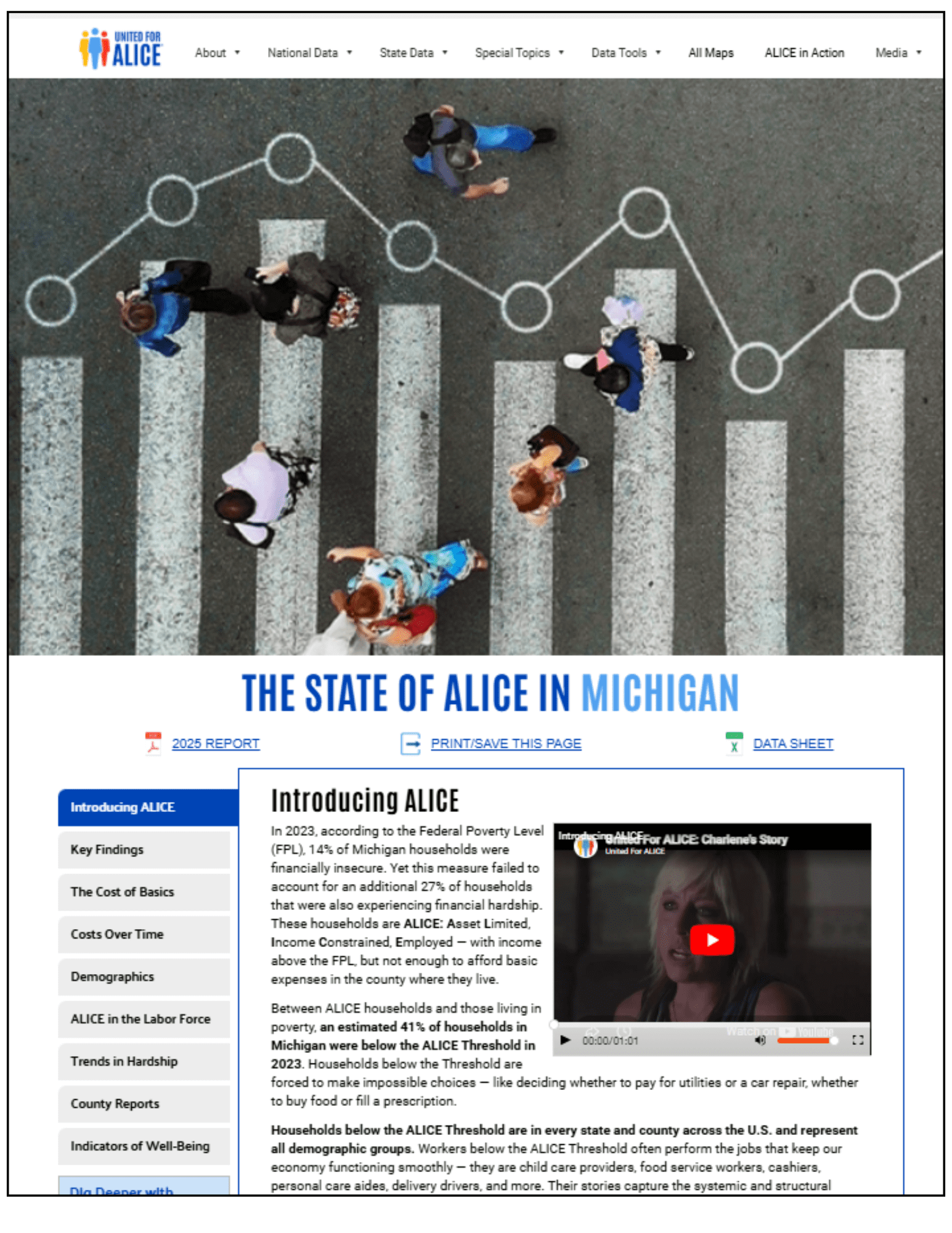 Screenshot of ALICE website
