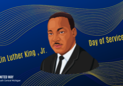 martin luther king jr. day of service with image of MLK