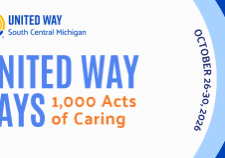 Text that reads United Way Days: 1,000 Acts of Caring, with the dates October 26-30